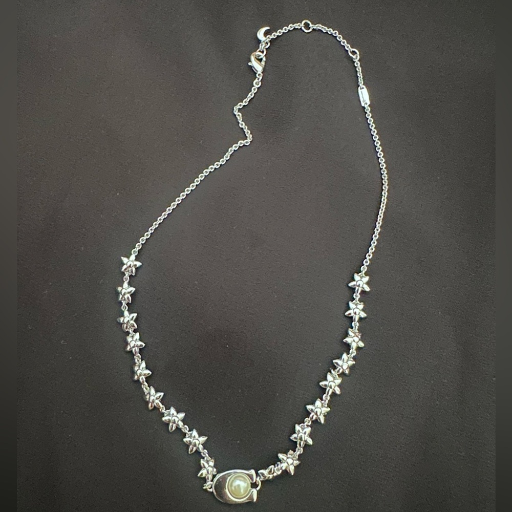 Coach Silver Floral Necklace